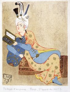 Porträt eines persischen Prinzen beim Lesen von Unknown artist