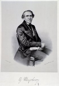 Porträt des deutschen Opernkomponisten Giacomo Meyerbeer (1791-1864). Gravur. 19. Jahrhundert. Bologna, civico museo musico