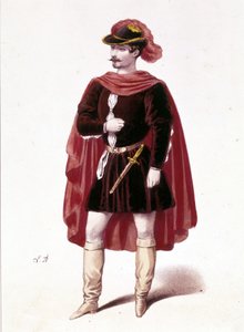 Porträt des französischen Tenors Louis Gueymard (1822 - 1880) in der Rolle des Henri im ersten Akt von „I vespri siciliani“ (Die sizilianische Vesper) von Giuseppe Verdi von Unknown artist