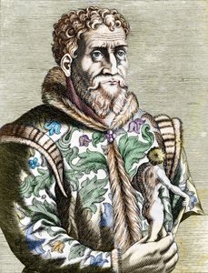 Porträt des italienischen Malers Michelangelo Buonarroti, bekannt als Michelangelo