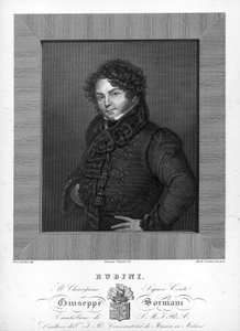 Porträt des italienischen Tenors Giovanni Battista Rubini (1794-1854). Gravur des 19. Jahrhunderts von Unknown artist