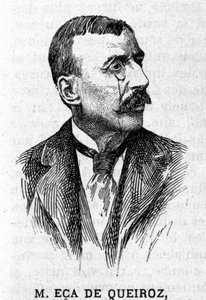 Porträt des portugiesischen Schriftstellers und Diplomaten José Maria de Eça de Queirós (1845-1900). Gravur des 19. Jahrhunderts von Unknown artist