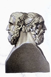 Porträts von Homer (9. Jahrhundert v. Chr.) und Archiloque (712 v. Chr. - 648 v. Chr.), griechische Dichter. von Unknown artist