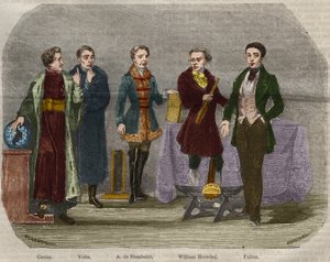 Porträts von Wissenschaftlern Georges Cuvier (1764-1832), Alessandro (Alexandre) Volta (1745-1827), Alexander Von Humboldt (Alexandre de Humboldt)