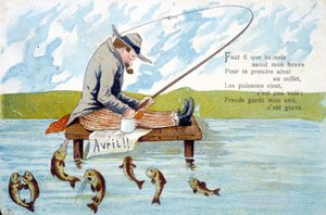 Postkarte für den 1. April von Unknown artist