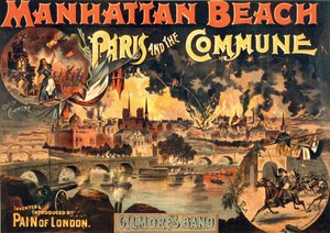 Plakat der Show „Paris et la Commune“ am Manhattan Beach von Gilmores Band, ca. 1891. von Unknown artist