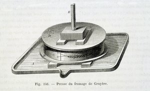 Presse für Gruyère - in „Die Wunder der Industrie“ von Louis Figuier von Unknown artist