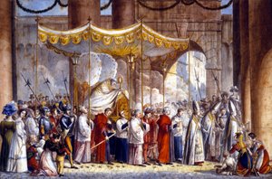 Prozession in Rom im Jahr 1835 von Papst Gregor XVI. (1765 - 1846)