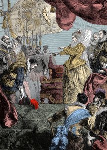 Königin Elisabeth I. (1530-1603) schlägt Francis Drake (1540-96) zum Ritter