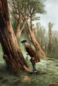 René Antoine Ferchault de Réaumur (1683-1757), französischer Physiker und Naturforscher, studiert das Verhalten von Raupen. Nach „La Ciencia y sus Hombres“ von Louis Figuier. Barcelona 1881. von Unknown artist