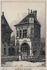 Renaissance-Haus - Gravur von 1889 in „Histoire de l