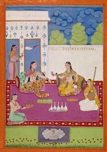 Darstellung einer Hindustan-Frau am Hof von Shah Alam. Seite aus einem Manuskript, das die Reisen von Niccolao Manucci (1639-1717) beschreibt