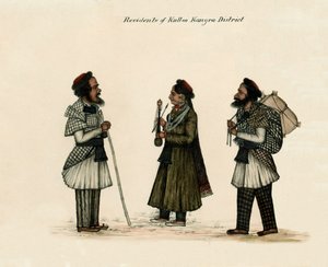 Bewohner des Kulloo Kangra Distrikts, um 1850