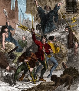 Revolte der Maillotins gegen die Steuer: Volksaufstand unter der Herrschaft von König Karl VI. von Valois im Jahr 1382