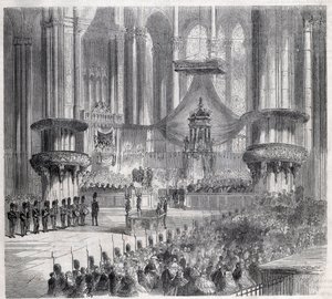 Risorgimento - Feier des Te Deum im Mailänder Dom in Anwesenheit der Könige von Italien und Frankreich