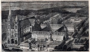 Königliches Haus von Saint-Louis (Haus der Bildung der Ehrenlegion) in Saint Denis nahe der Kathedrale - Gravur um 1867 von Unknown artist