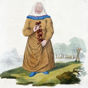 Russische Frau eines Ostiak-Stammes in traditioneller Tracht (Khanty oder Khante: Paleosibirische Jäger, im Waldgebiet des mittleren Ob-Tals) von Unknown artist
