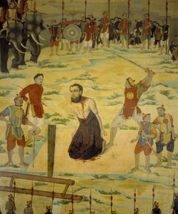 Saint Pierre Dumoulin Borie, Märtyrer in Dong Hoi, Tonkin im Jahr 1838. Anonymes Gemälde des 19. Jahrhunderts