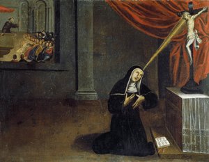 Heilige Rita empfängt die Stigmata