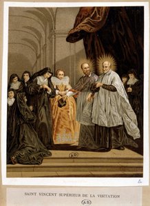 Der heilige Vinzenz von Paul, Oberer der Visitation, Jeanne de Chantal - nach einem Gemälde des 18. Jahrhunderts