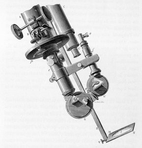 Wissenschaftstafel, die ein Spektroskop präsentiert.