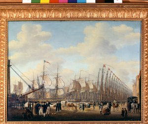 Geheime Flotte von Napoleon I. nach Vlissingen (niederländischer Hafen) für den versuchten Einmarsch in England. Anfang des 19. Jahrhunderts. Amsterdam, Maritimes Museum