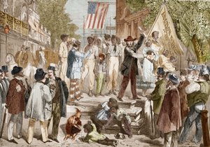 Sklavenverkauf in Richmond in den Vereinigten Staaten im Jahr 1864. von Unknown artist