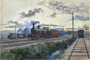 Dampflokomotive, ca. 1870 von Unknown artist