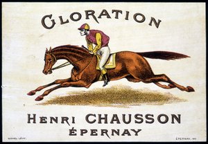 Etikett von „Glorination Henri Chausson Epernay“: Reiten, 19. Jahrhundert von Unknown artist