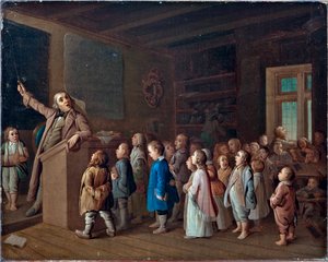 Unterricht in der Dorfschule von Unknown artist