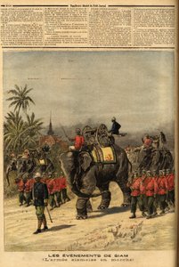 Die Armee von Siam (Thailand). Gravur in „Le petit journal“ 29/07/1893. Sammlung Selva von Unknown artist