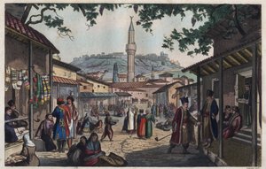 Der Basar-Markt von Athen im frühen 19. Jahrhundert - Le marché bazar d