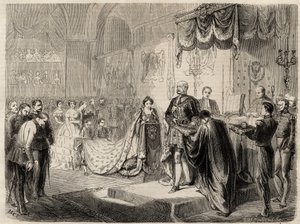 Die Krönung von König Wilhelm I. in Königsberg im Jahr 1861 - Die Krönung des Königs und der Königin von Preußen in der Schlosskirche Königsberg - Wilhelm I. von Preußen - 1861