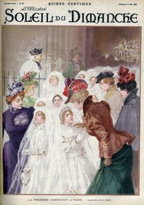 Die Erstkommunion in Paris. Gravur in „Le soleil-du-dimanche“