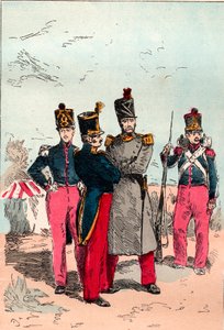 Die französische Armee unter der Herrschaft von Louis Philippe von 1830 bis 1848 - Linie - Gravur von 1882 in „Histoire de dix ans: 1830-1840“ Louis-Blanc (1811-1882) von Unknown artist