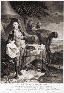 Der General Washington (1732-1799), graviert nach dem Originalgemälde im Besitz des Marquis de la Fayette