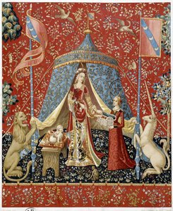 Die Dame mit dem Einhorn. Reproduktion eines Wandteppichs aus dem Jahr 1500 - Faksimile