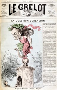 Die Lohengrin-Frage: Denkmalprojekt zu Ehren von Wagner - in „Le Grelot“ vom 20.09.1891