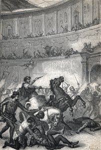Das Massaker von Thessaloniki 390. Stich 1884 von Unknown artist