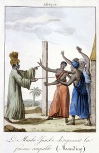 Der Munbo-Jumbo, der die schuldige Frau bezeichnet (Manding)