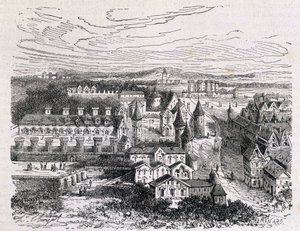 Der Palais des Tournelles, gegenüber dem Hôtel Saint Paul - Gravur, spätes 19. Jahrhundert