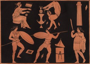 Der Pyrrhichios-Tanz - Gravur aus „Usi e Costumi di Tutti i Popoli dell