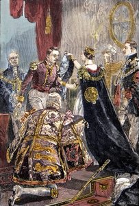 Königin Victoria verleiht dem Kaiser der Franzosen den Hosenbandorden auf Schloss Windsor von Unknown artist