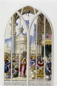 Die Königin von Saba vor König Salomo - aus einem Buntglasfenster