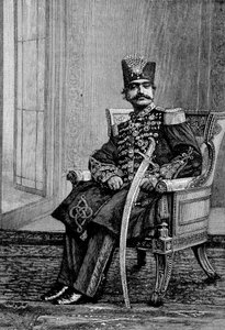 Der Schah von Persien, Nassr-ed-din (Nasser-ed-din), in zeremonieller Tracht von Unknown artist