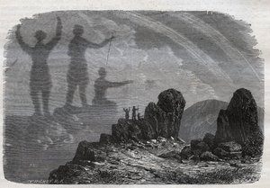 Das Gespenst des Brockens im Harz - Brockengespenst - Gravur von 1877