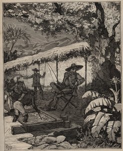 Die Kunst des Edelsteinschleifens: Diamantenwäsche in Brasilien in „Les arts et métiers illustrés“ von Adolphe Bitard im Jahr 1885 (Gravur). von Unknown artist
