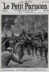 Die Ermordung des Präsidenten der Republik Sadi Carnot (1837-1894) durch den italienischen Anarchisten Sante Caserio am 24. Juni von Unknown artist