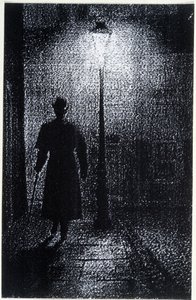 Die Atmosphäre der Straßen Londons bei Nacht, Ende des 19. Jahrhunderts von Unknown artist