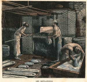 Die Bäcker. Illustration des 19. Jahrhunderts, Sammlung Bianchetti.